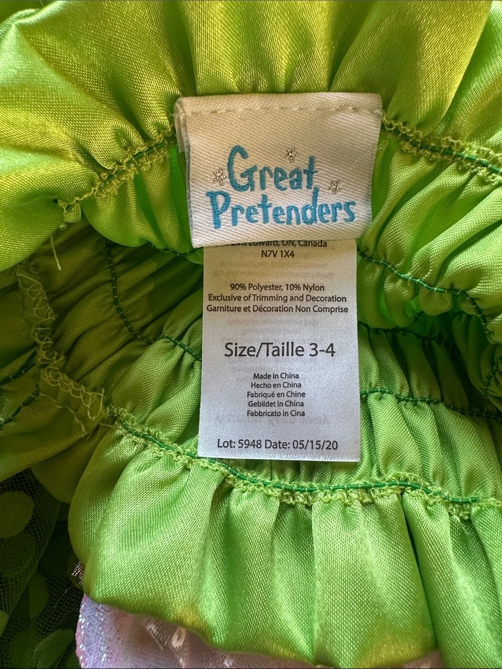 Green Floral Tutu Dress for Kids - Flower Accent Dance Costume size 3-4